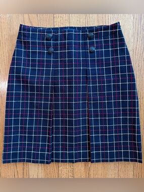 Brooks Brothers Nautical Sailor Americana Front Pleated Skirt Red Blue Size 2